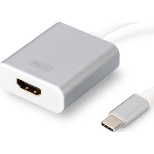 Digitus Μετατροπέας USB-C male σε HDMI female Λευκό 1τμχ DA-70836