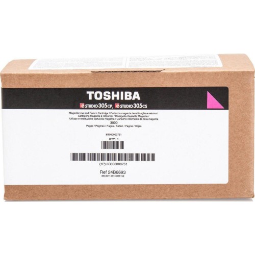 Toshiba T-305PM-R Γνήσιο Toner Laser Εκτυπωτή Ματζέντα 3000 Σελίδων (6B000000751)