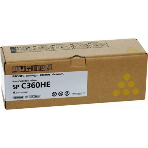 Ricoh SP C360HE Γνήσιο Toner Laser Εκτυπωτή Κίτρινο High Capacity 5000 Σελίδων 408187