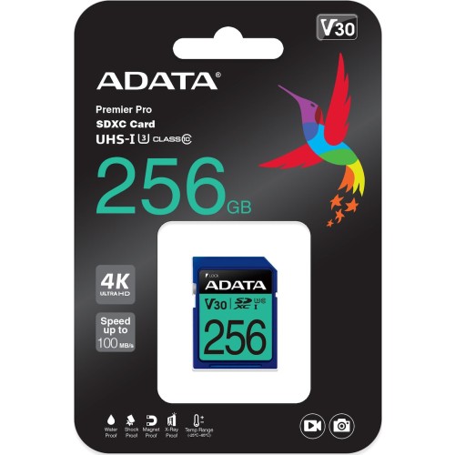 Adata Premier Pro SDXC 256GB U3 V30 UHS-I 100MB/s