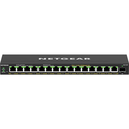 NetGear GS316EP Managed L2 PoE+ Switch με 15 Θύρες Gigabit (1Gbps) Ethernet και 1 SFP Θύρα