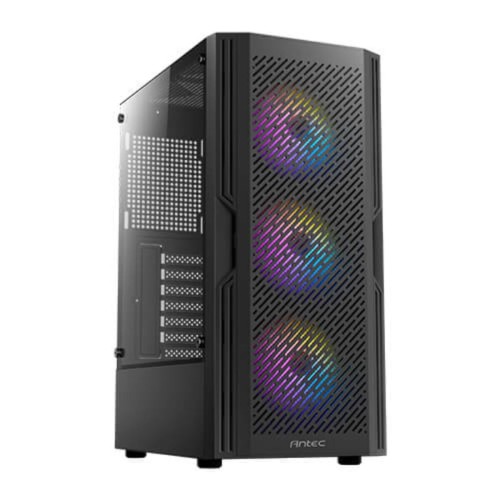 Antec AX20 Gaming Midi Tower Κουτί Υπολογιστή με Πλαϊνό Παράθυρο και RGB Φωτισμό Μαύρο
