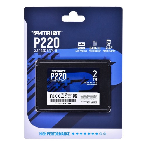 Patriot P220 SSD 2TB τύπου 2.5'' με σύνδεση SATA III P220S2TB25