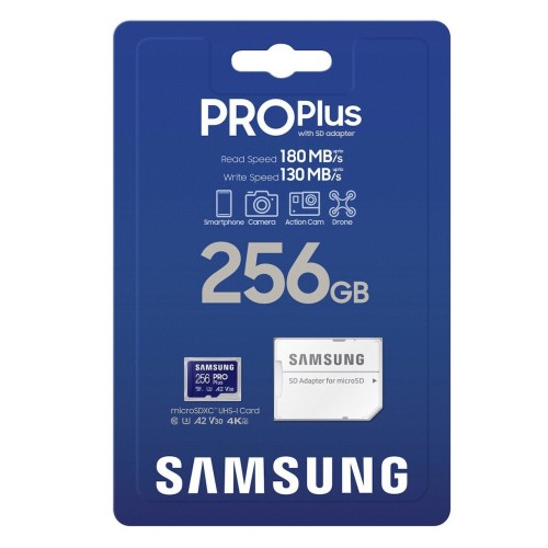 Samsung Pro Plus (2023) microSDXC 256GB U3 V30 A2 UHS-I 180MB/s με αντάπτορα