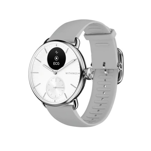 Withings ScanWatch 2 Stainless Steel 38mm Αδιάβροχο με Παλμογράφο (Pearl White)