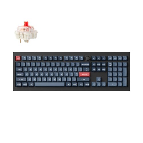 Keychron V6M-D1 Max QMK/VIA V6M-D1 Ασύρματο Gaming Μηχανικό Πληκτρολόγιο με Gateron Jupiter Red διακόπτες και RGB φωτισμό (Αγγλικό US) Carbon Black
