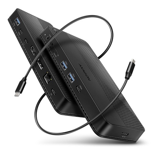 Axagon USB-C Docking Station με HDMI/DisplayPort 4K PD Ethernet και σύνδεση 2 Οθονών Μαύρο (Hmc-U4)