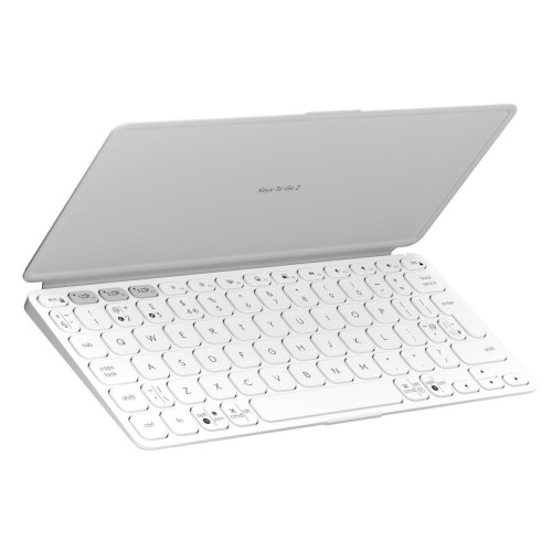 Logitech Keys To Go 2 Ασύρματο Bluetooth Πληκτρολόγιο για Tablet Αγγλικό US LightGray