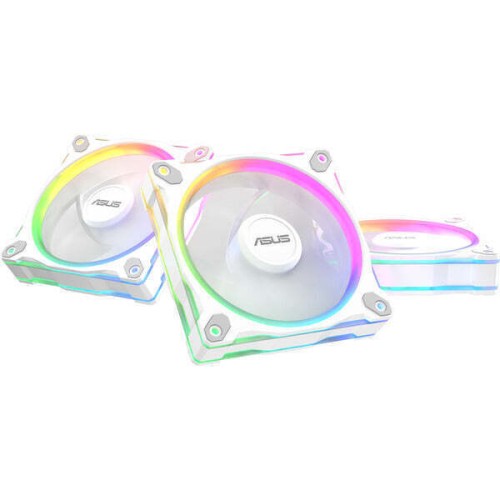 Asus Prime MR120 Reverse Blade Case Fan (1600rpm) με ARGB Φωτισμό και Σύνδεση 4-Pin PWM 3τμχ Λευκό