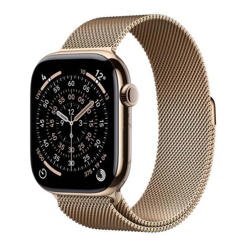Apple Watch Series 11 Cellular Titanium 42mm Αδιάβροχο με eSIM και Παλμογράφο (Gold Titanium Case with Gold Milanese Loop)