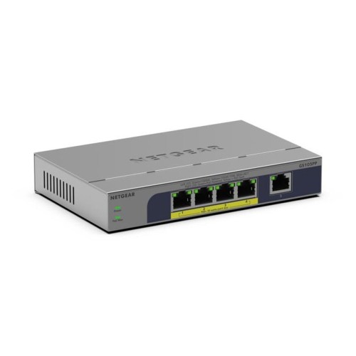 NetGear GS105PP Unmanaged L2 PoE Switch με 5 Θύρες Gigabit (1Gbps) Ethernet