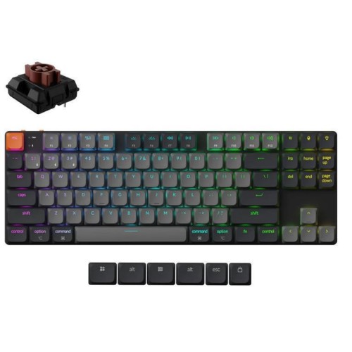 Keychron K1 V6 QMK K1X-H3 K1X-H3 Ασύρματο Gaming Μηχανικό Πληκτρολόγιο Tenkeyless με Keychron Brown διακόπτες και RGB φωτισμό (Αγγλικό US)