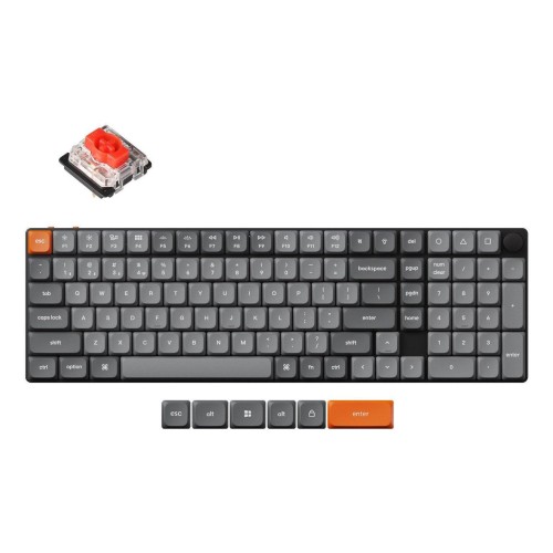 Keychron K17M-H1 Max QMK K17M-H1 Ασύρματο Gaming Μηχανικό Πληκτρολόγιο 96% με Gateron Low Profile Red διακόπτες και RGB φωτισμό (Αγγλικό US)