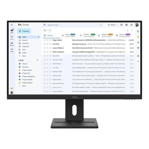 Lenovo ThinkVision E27-40 IPS Monitor 27" FHD 1920x1080 με Χρόνο Απόκρισης 4ms GTG