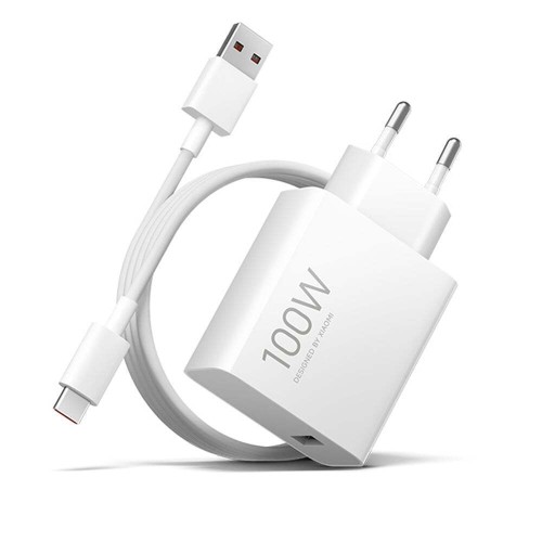 Xiaomi Φορτιστής GaN με Θύρα USB-A και Καλώδιο USB-C 100W Quick Charge 3.0 Λευκός (BHR095VEU)