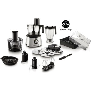Philips Avance Collection Πολυμίξερ 1000W με Κάδο 3.4lt και Κανάτα Μπλέντερ Ασημί