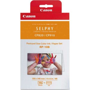 Canon RP-108 Φωτογραφικό Χαρτί Selphy CP Tri-Colour A6 (10x15) για Εκτυπωτές Θερμικής Εξάχνωσης/Μεταφοράς 108 Φύλλα (8568B001)