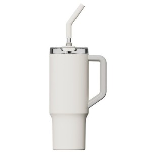 Xiaomi Thermo Mug Handled Tumbler Θερμός Πλαστικό 1lt White με Καλαμάκι και Λαβή BHR9540GL