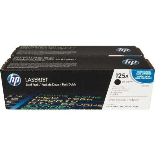 HP 125A Γνήσιο Multipack Toner Laser Εκτυπωτή Μαύρο 2τμχ (CB540AD)