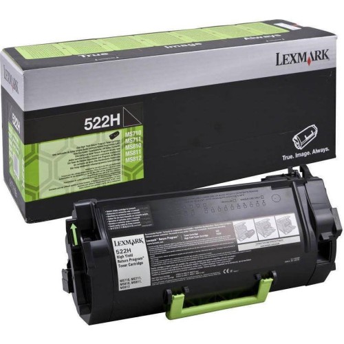 Lexmark 522H Γνήσιο Toner Laser Εκτυπωτή Μαύρο Return Program 25000 Σελίδων 52D2H00