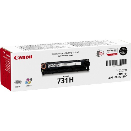 Canon 731H Γνήσιο Toner Laser Εκτυπωτή Μαύρο High Yield 2400 Σελίδων 6273B002