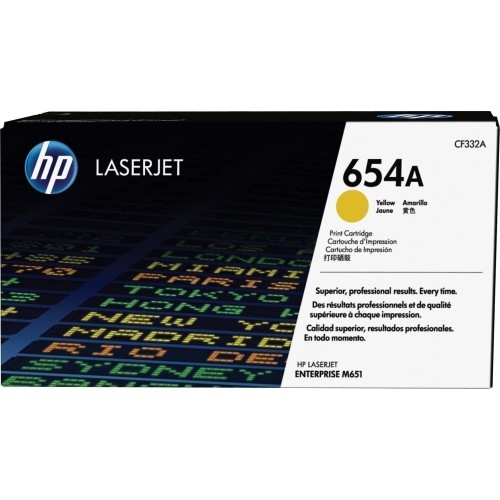 HP 654A Γνήσιο Toner Laser Εκτυπωτή Κίτρινο 15000 Σελίδων CF332A