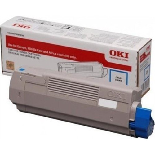 OKI 46490607 Γνήσιο Toner Laser Εκτυπωτή Κυανό High Capacity 6000 Σελίδων 46490607