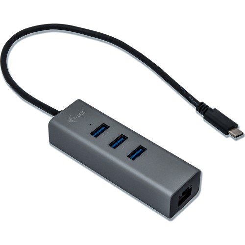 i-tec USB 3.0 Hub 3 Θυρών με σύνδεση USB-A / Ethernet (C31METALG3HUB)