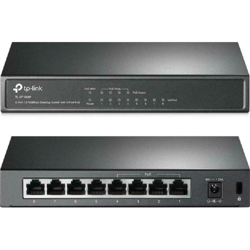 TP-LINK TL-SF1008P v5 Unmanaged L2 PoE Switch με 8 Θύρες Ethernet