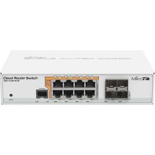 MikroTik CRS112-8P-4S-IN Unmanaged L2 PoE+ Switch με 8 Θύρες Gigabit (1Gbps) Ethernet και 4 SFP Θύρες