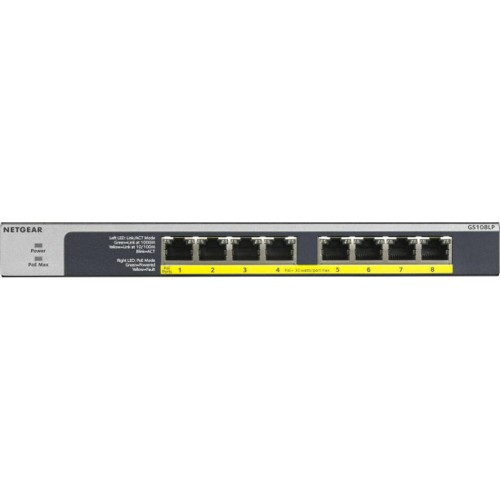 NetGear GS108LP Unmanaged L2 PoE+ Switch με 8 Θύρες Ethernet