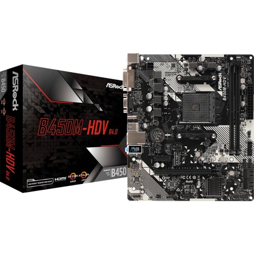 ASRock B450M HDV rev. 4.0 Motherboard Micro ATX με AMD AM4 Socket 90-MXB9N0-A0UAYZ