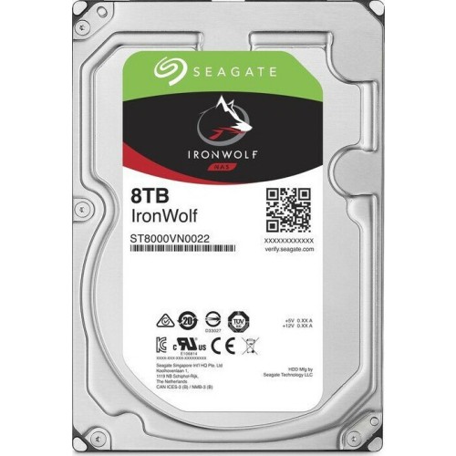 Seagate Ironwolf 8TB HDD Σκληρός Δίσκος 3.5" SATA III 7200rpm με 256MB Cache για NAS ST8000VN004