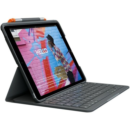 Logitech Flip Cover με Πληκτρολόγιο στα Αγγλικά US Μαύρη (iPad 2019/2020/2021 10.2'')