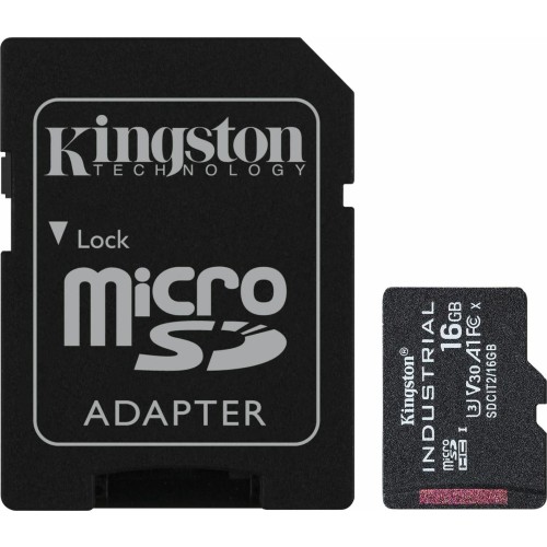 Kingston Industrial microSDHC 16GB U3 V30 A1 UHS-I 100MB/s με αντάπτορα