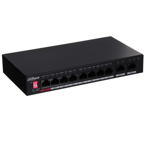 Dahua PFS3010-8ET-96 v2 Unmanaged L2 PoE++ Switch με 10 Θύρες Gigabit (1Gbps) Ethernet