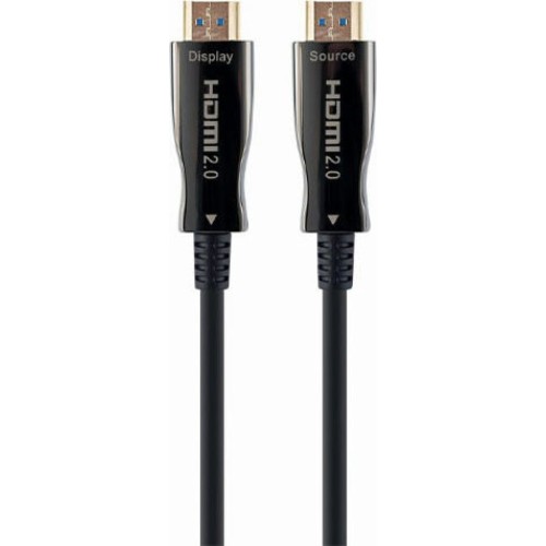 Cablexpert Active Optical HDMI 2.0 Premium High Speed 4K 60Hz HDR Cable HDMI male - HDMI male 80m Μαύρο CCBP-HDMI-AOC-80M-02