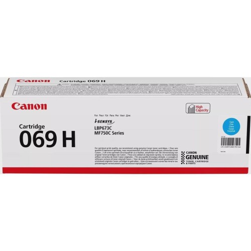 Canon 069H Γνήσιο Toner Laser Εκτυπωτή Κυανό High Yield 5500 Σελίδων (5097C002)