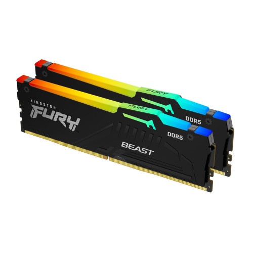 Kingston Fury Beast RGB DDR5 16GB RAM με 2x8GB Modules και Ταχύτητα 6000 για Desktop