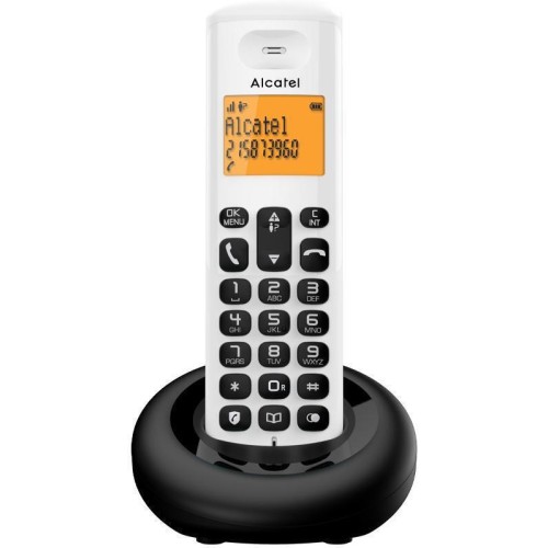 Alcatel E160 Ασύρματο Τηλέφωνο με Ελληνικό Μενού Λευκό