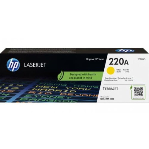 HP 220a Γνήσιο Toner Laser Εκτυπωτή Κίτρινο 1800 Σελίδων W2202A