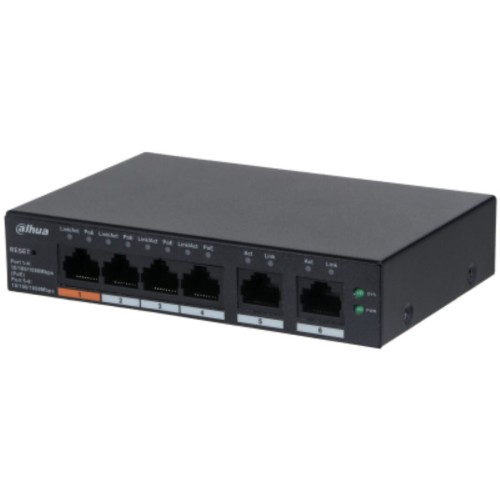 Dahua CS4006-4GT-60 Unmanaged L2 PoE+ Switch με 4 Θύρες Gigabit (1Gbps) Ethernet