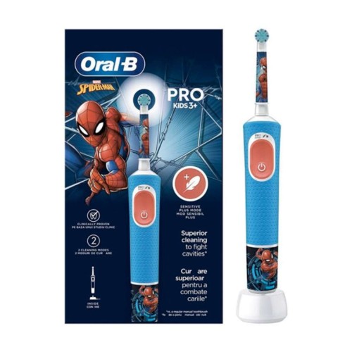 Oral-B Vitality Pro Παιδική Ηλεκτρική Οδοντόβουρτσα για 3+ Χρονών Spiderman