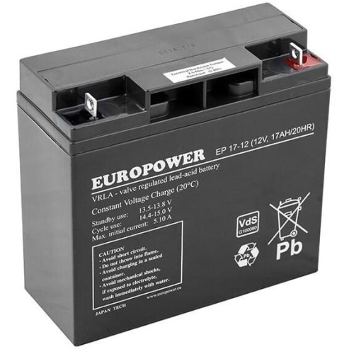 Europower Μπαταρία UPS με Χωρητικότητα 17Ah και Τάση 12V 1τμχ