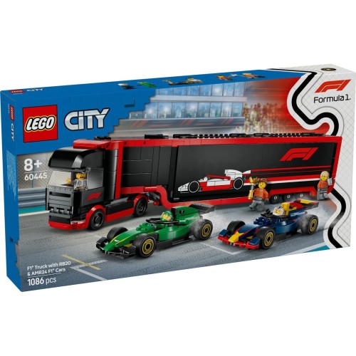 LEGO City F1® Truck with RB20 & AMR24 F1® Cars για 8+ Ετών 1086τμχ 60445
