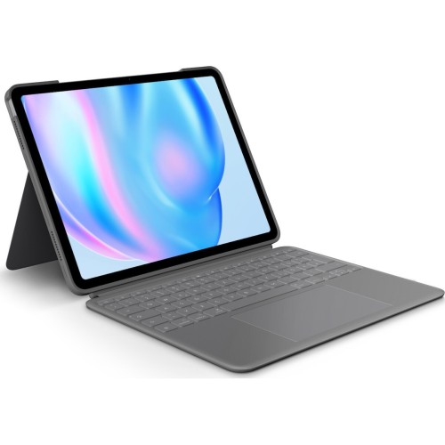 Logitech Combo Touch Flip Cover με Πληκτρολόγιο στα Γερμανικά Γκρι (iPad Air 13" 2024/2025/2026)