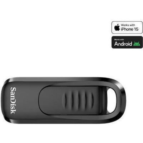 Sandisk Ultra Slider 256GB USB 2.0 Stick με σύνδεση USB-C Μαύρο