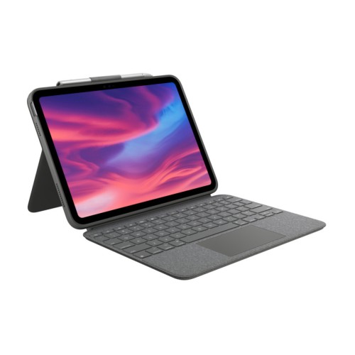 Logitech Combo Touch Flip Cover με Πληκτρολόγιο στα Γερμανικά Γκρι (iPad 2022 10.9'')