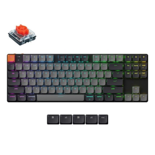 Keychron K1 V6 QMK K1X-B1 Ασύρματο Gaming Μηχανικό Πληκτρολόγιο Tenkeyless με Keychron Red διακόπτες και RGB φωτισμό (Αγγλικό US)