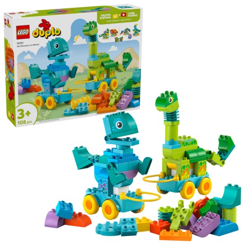LEGO Duplo 3in1 Dinosaurs on Wheels για 3+ Ετών 108τμχ 10451